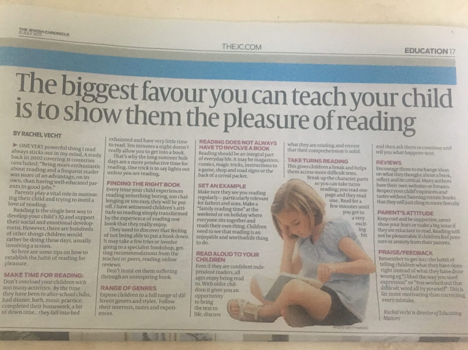 Creating the habit of reading for pleasure